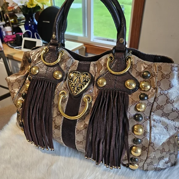 Gucci XL Crystal Fringe Babouska Hobk - Picture 2 of 16